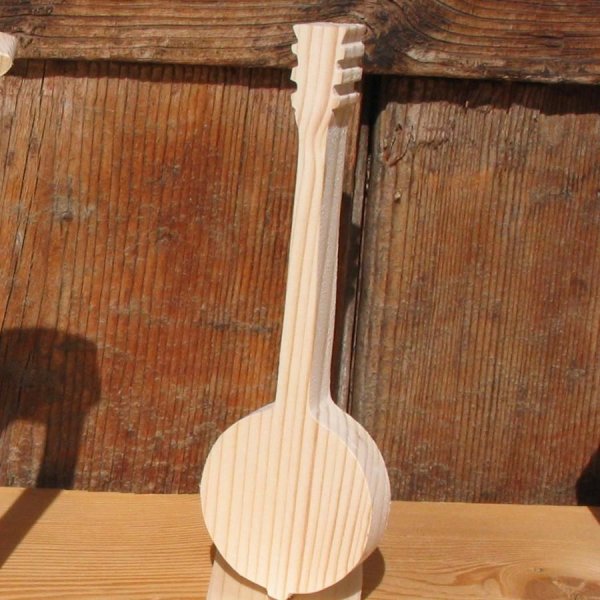 Massivt tr&aelig; banjo ht15cm h&aring;ndlavet musik dekoration, musiker gave, musiker gave, musik