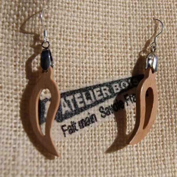 blad &oslash;reringe lavet af b&oslash;getr&aelig;, etiske tr&aelig; smykker, natur smykker, h&aring;ndlavet