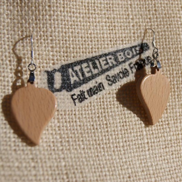 runde blad &oslash;reringe af b&oslash;getr&aelig; etiske tr&aelig;smykker, h&aring;ndlavede voksede natur smykker