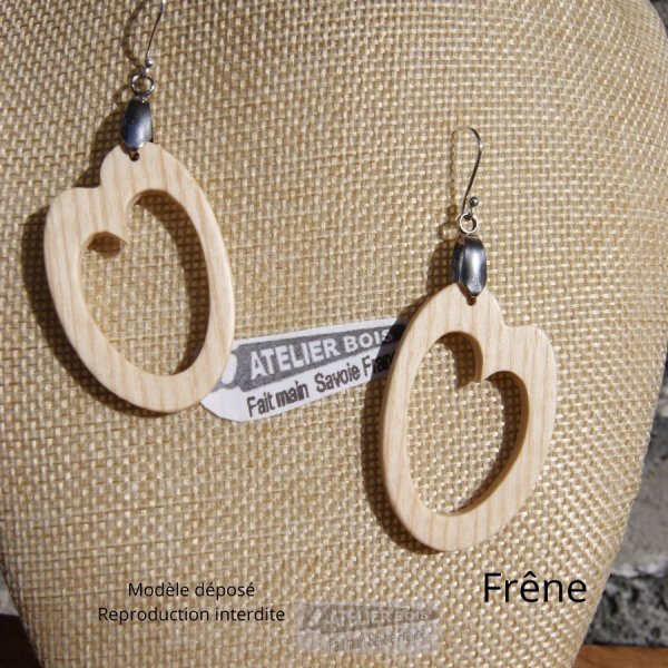 oval b&oslash;getr&aelig; &oslash;rering h&aring;ndlavet tr&aelig; smykke, geometrisk form