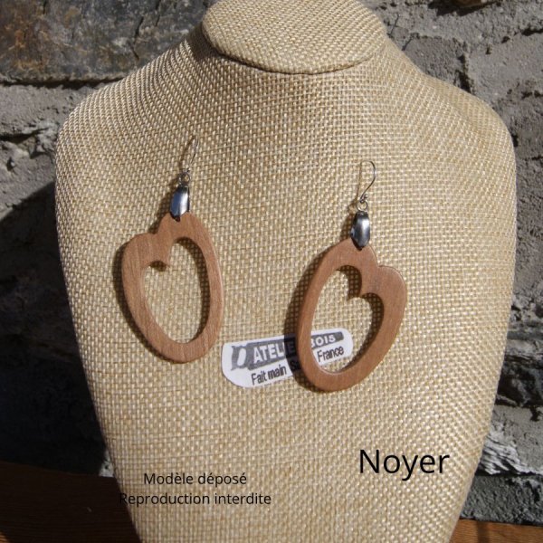 oval b&oslash;getr&aelig; &oslash;rering h&aring;ndlavet tr&aelig; smykke, geometrisk form