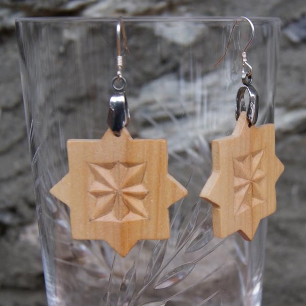 &oslash;reringe udsk&aring;rne smykker natur massivt tr&aelig; kirseb&aelig;rtr&aelig; h&aring;ndlavet