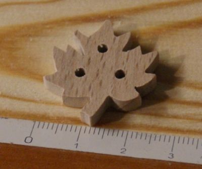 Håndlavet Maple Leaf Knob 25mm Solid Wood Scrapbook Embellishment Natur træ blad