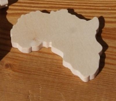 Figurine kort over Afrika ht6cm tyk 3mm at dekorere