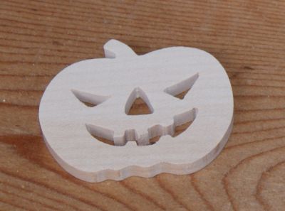 3mm Halloween græskar figur til maling og limning, håndlavet massivt træ scrapbook udsmykning