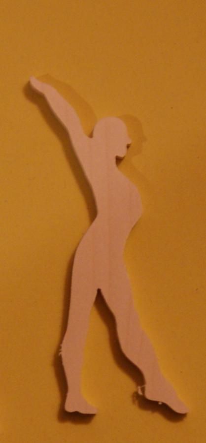 Dancer figurine 3mm massivt træ håndlavet udsmykning scrapbooking dans