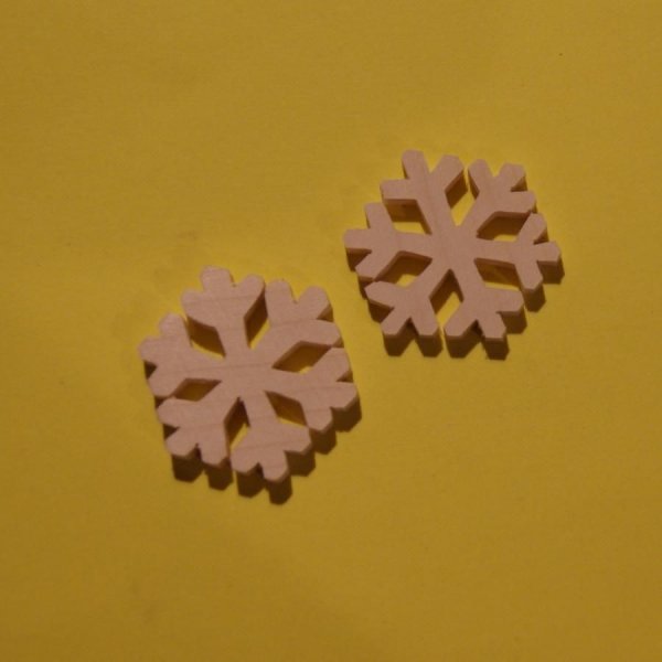 6 grene snefnug, juledekoration, til dekoration, massivt tr&aelig;, ahorn