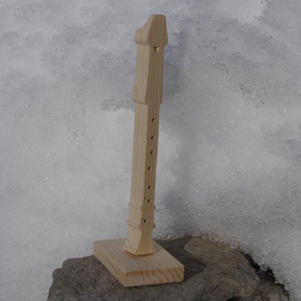 Massivt tr&aelig; blokfl&oslash;jte ht 20 cm h&aring;ndlavet interi&oslash;r dekoration musik gave fl&oslash;jtenist