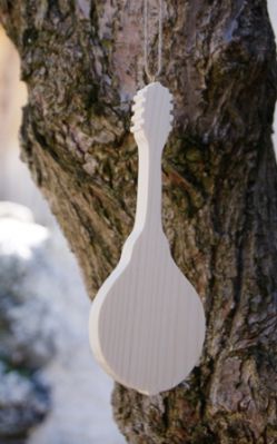 Massivt træ mandolin ht15cm, musikalsk bryllup dekoration håndlavet musiker gave