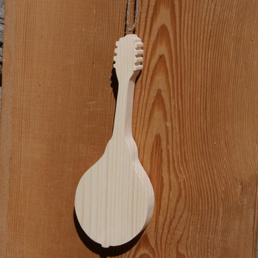 Massivt træ mandolin ht15cm, musikalsk bryllup dekoration håndlavet musiker gave