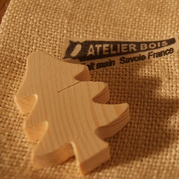 Bordkort til juletr&aelig; i massivt grantr&aelig;, genanvendeligt, til dekoration, pr. 10 stk., navneskilt til julebordet, naturtema, bjerg, h&aring;ndlavet tr&aelig;