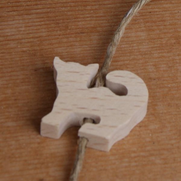 tr&aelig; perle kat, lodret boring til mobil og suspension h&aring;ndlavet massivt tr&aelig;