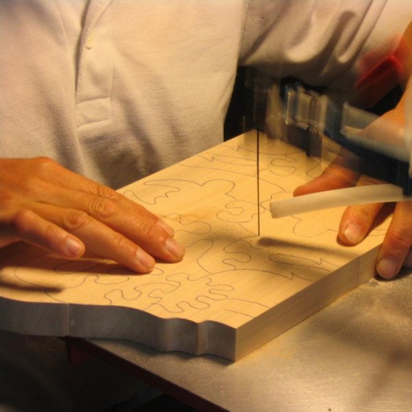 Tr&aelig;puslespil 3 stykker bi mus h&aring;ndlavet