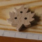 Håndlavet Maple Leaf Knob 25mm Solid Wood Scrapbook Embellishment Natur træ blad