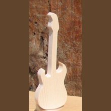 Træ elektrisk guitar 15cm, musikalsk dekoration