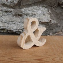 tegn og, ampersand 15 cm i træ, der skal placeres