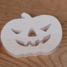 3mm Halloween græskar figur til maling og limning, håndlavet massivt træ scrapbook udsmykning